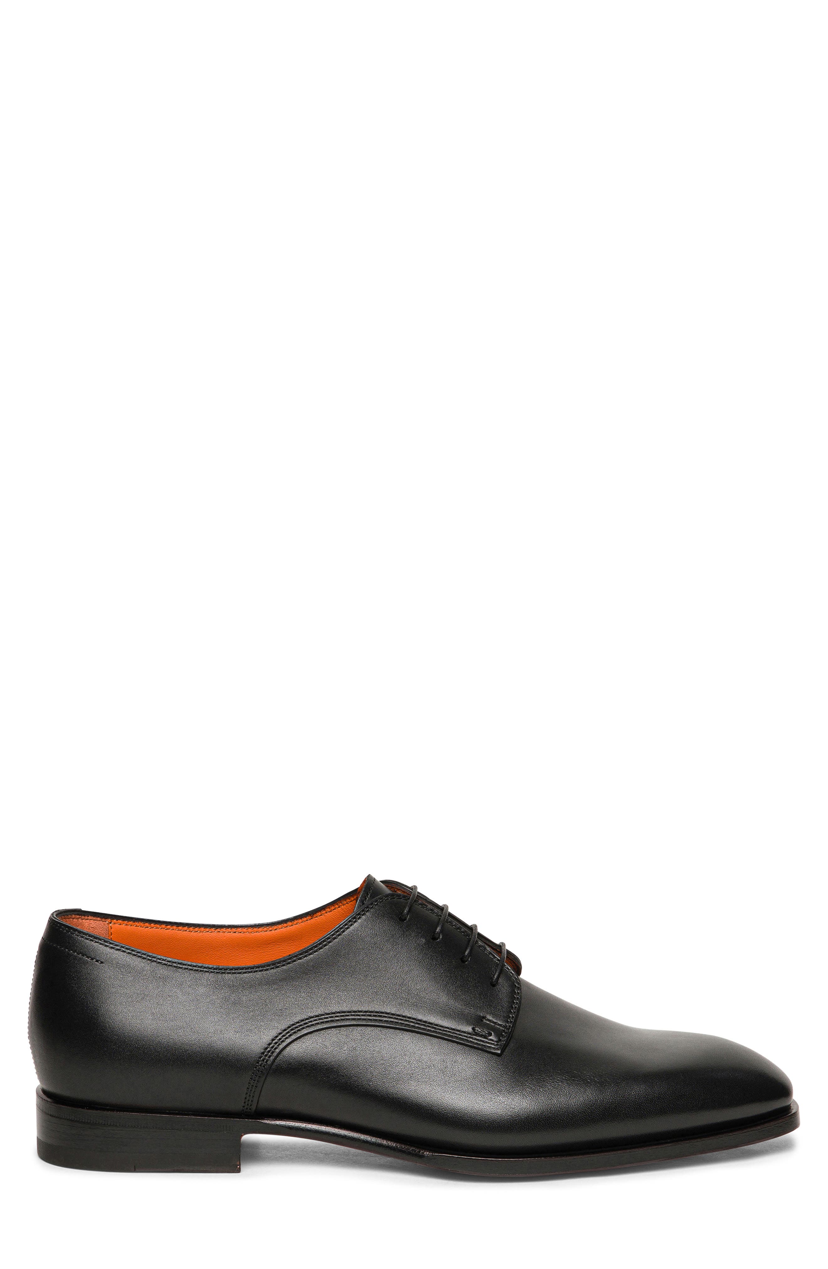 Santoni Archer Derby, Alternate, color, Black