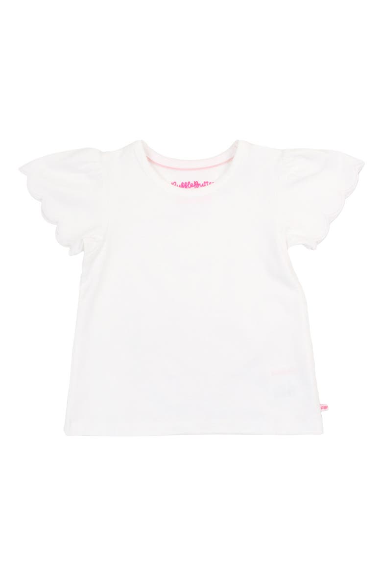 Girls Short Sleeve Scallop Tee, Main, color, White