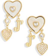 EYE CANDY LOS ANGELES J Initial Heart Drop Earrings