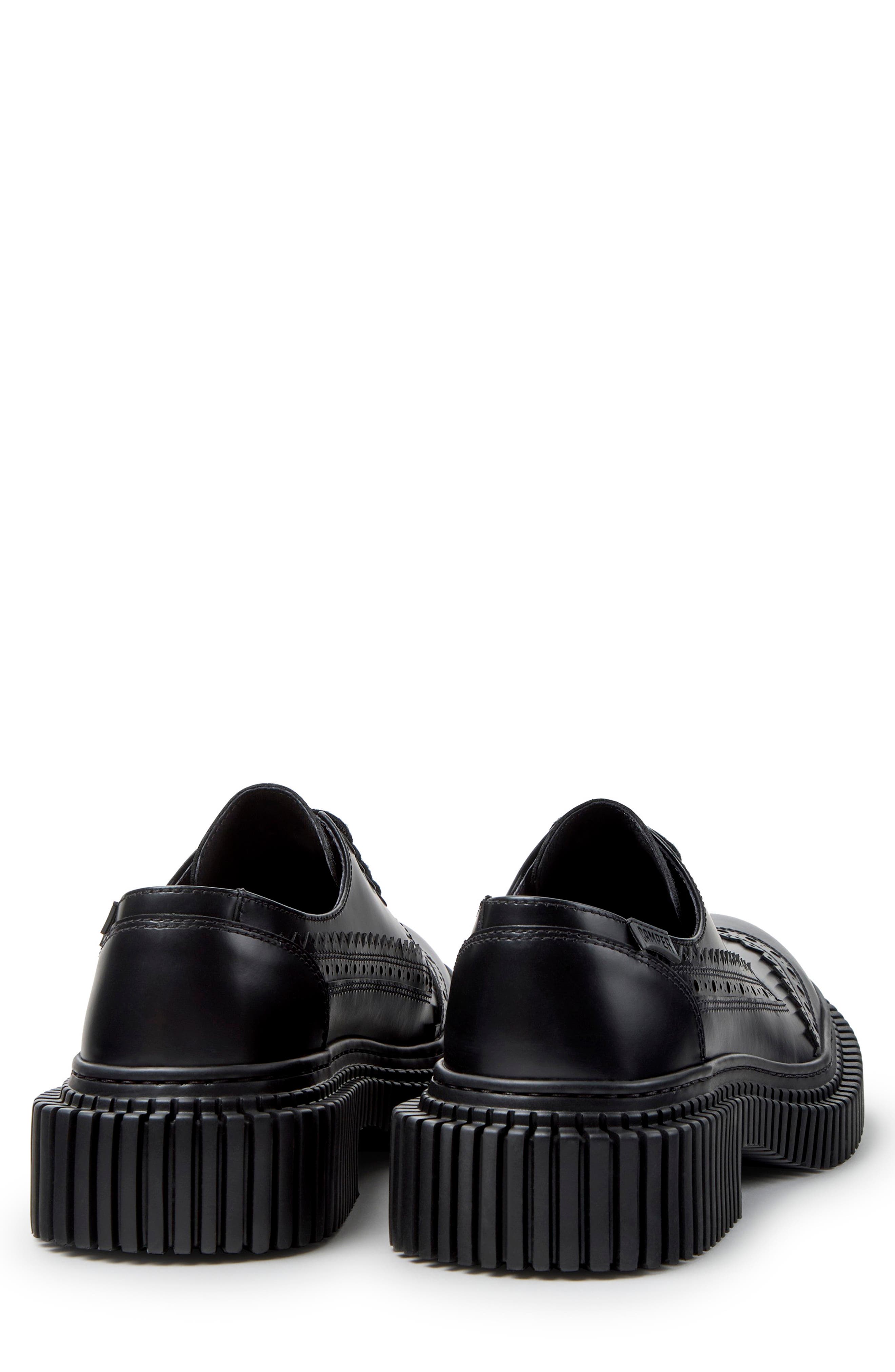Pix Berlin Twins Leather Derby, Alternate, color, BLACK