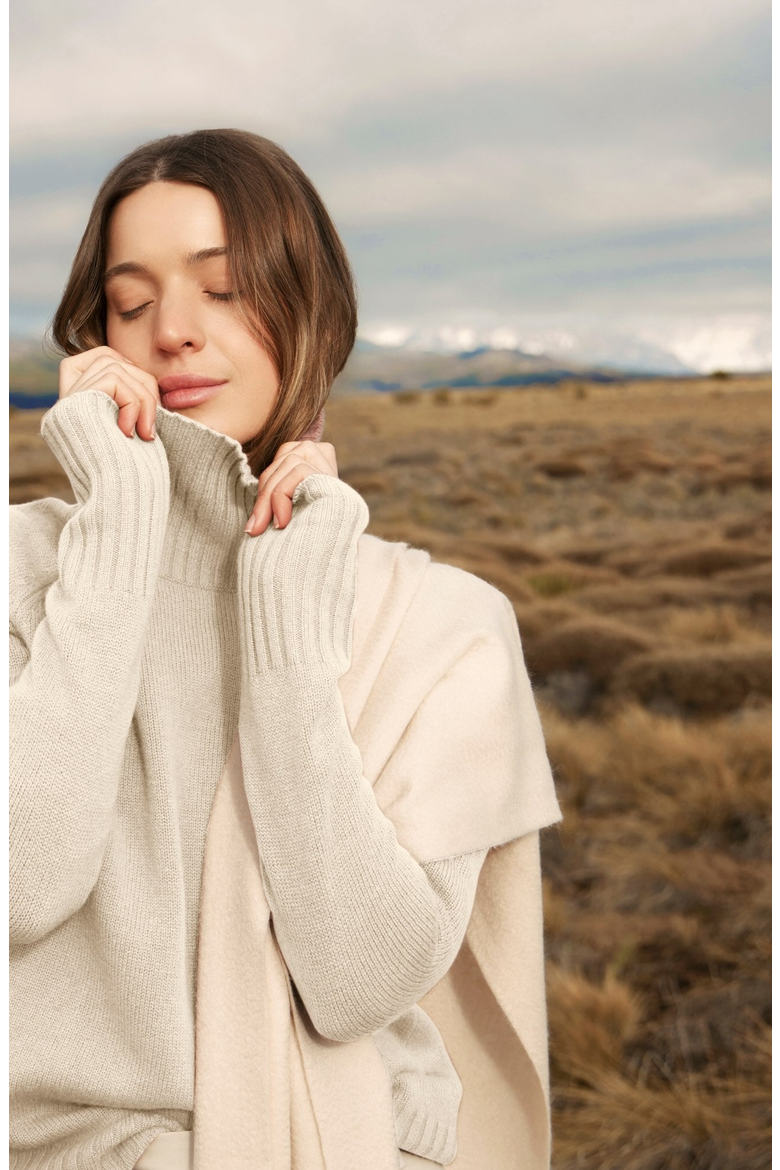 Emma Cashmere Relaxed Turtleneck Sweater, Alternate, color, Light Blue