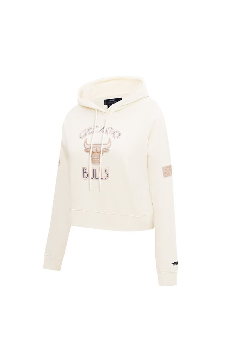 PRO STANDARD Women's Pro Standard Cream Chicago Bulls 2024/25 City Edition Chenille Applique Cropped Pullover Hoodie, Alternate, color, 