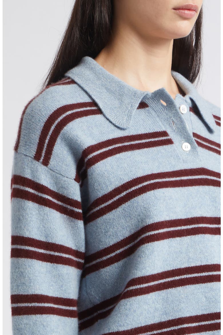 Edie Striped Wool Polo Sweater, Alternate, color, VINTAGE WITH PORT