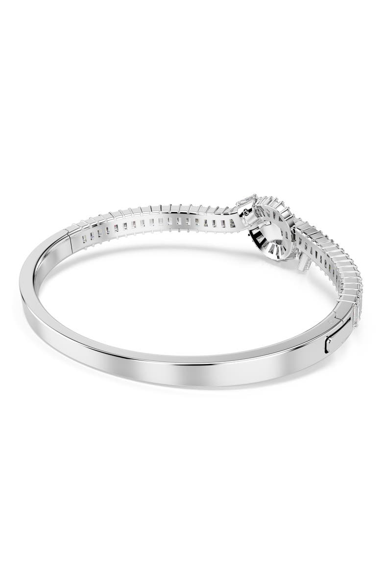 Swarovski Matrix Knot Bangle Bracelet, Alternate, color, White/ Silver