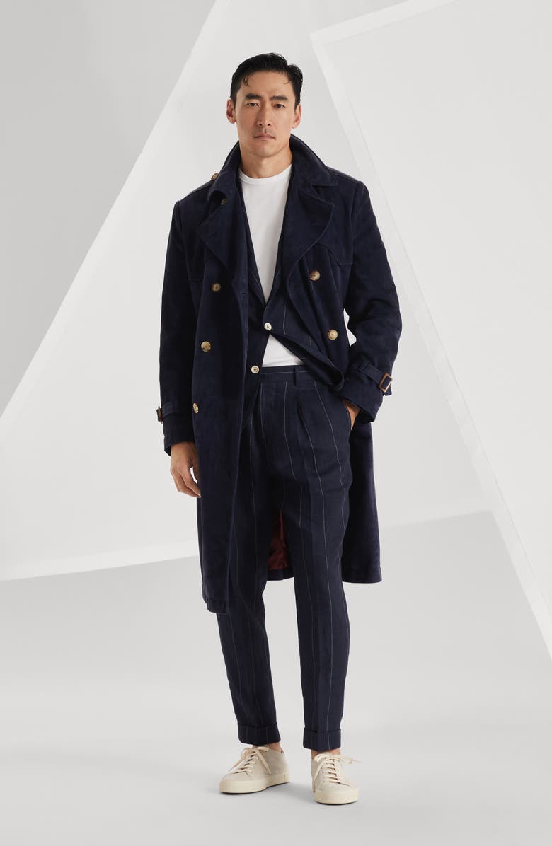 Brunello Cucinelli Suede trench coat, Alternate, color, 