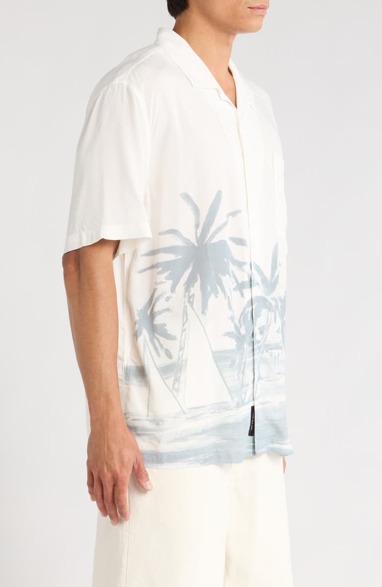 Vans Creswell Palm Tree Print Camp Shirt, Alternate, color,