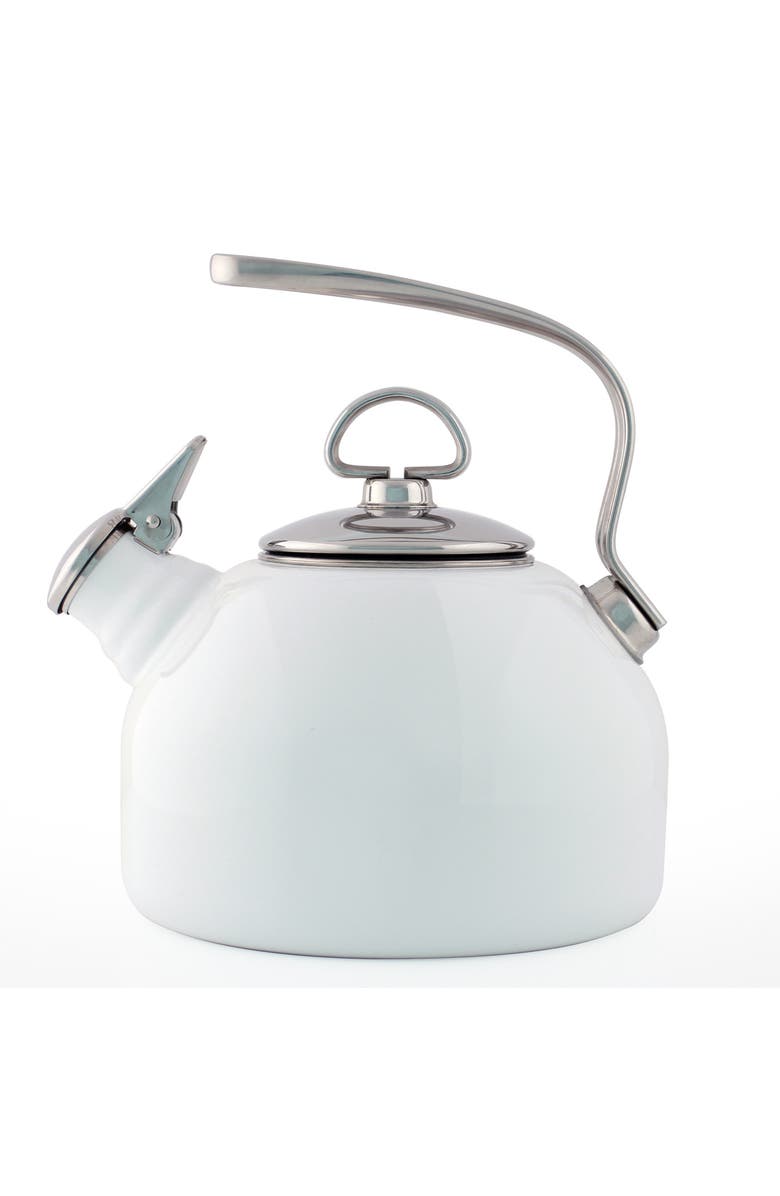 CHANTAL Classic Enamel-on-Steel Teakettle, 1.8 quart, Alternate, color, White