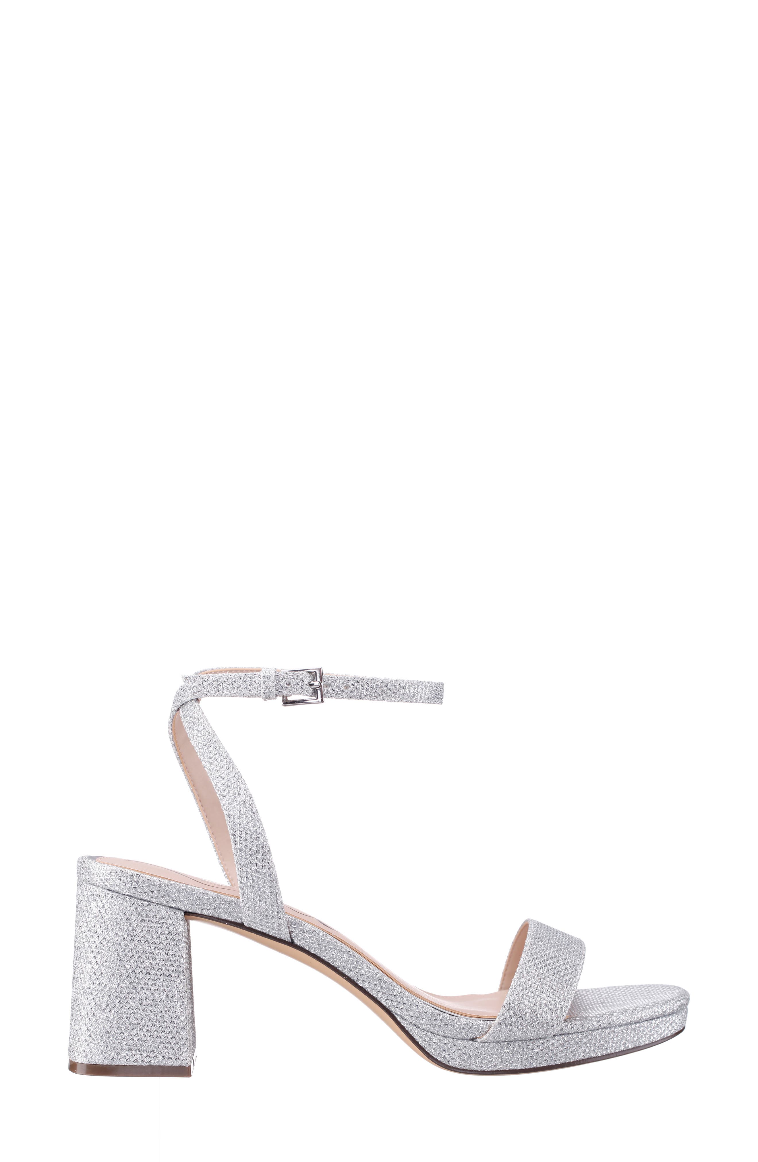 Nina Bergen Ankle Strap Sandal, Alternate, color, Silver