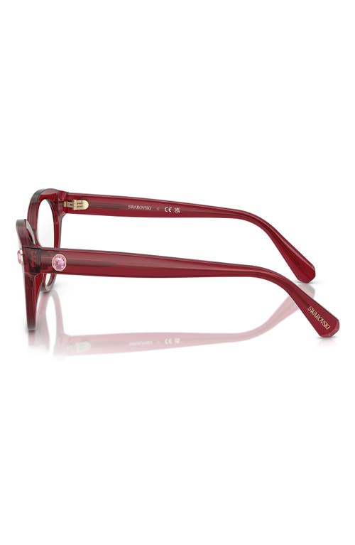 Swarovski 54mm Round Optical Glasses In Burgundy