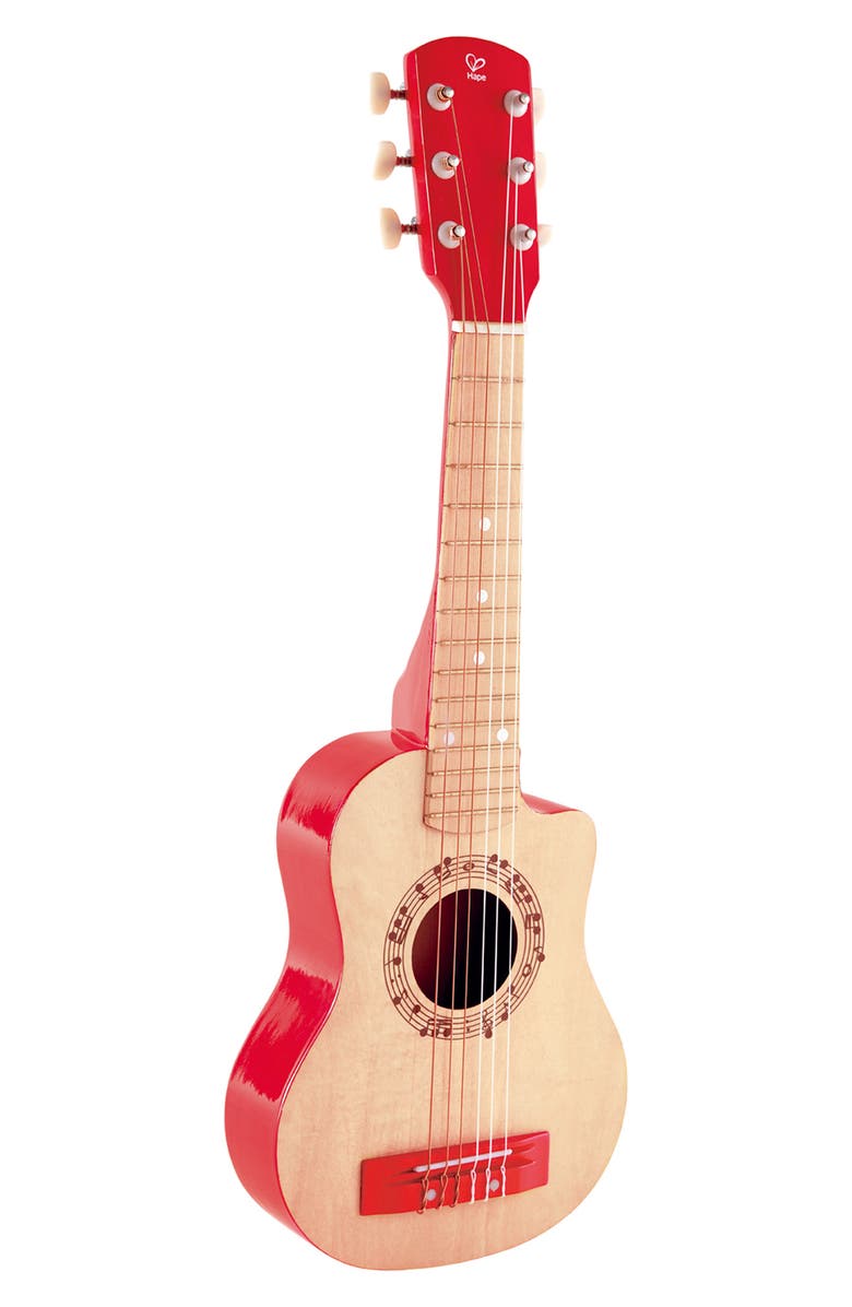 Hape Red Flame Print Toy Guitar, Main, color, 