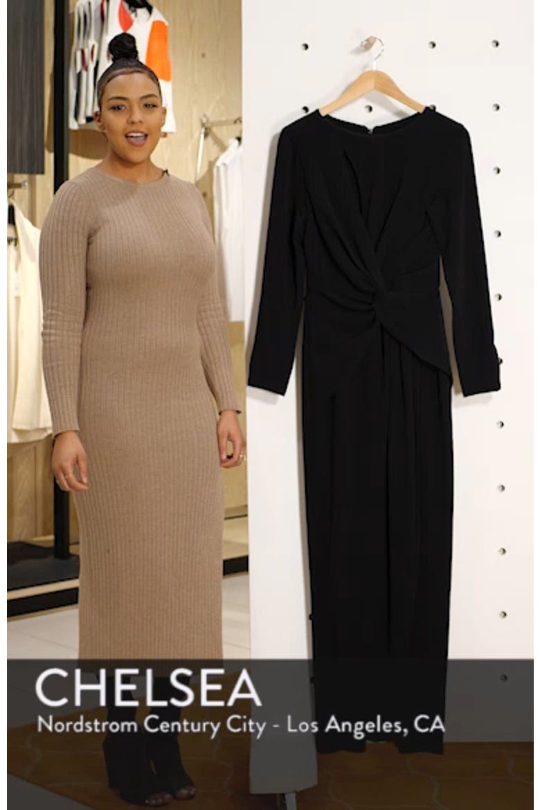 Naomi Long Sleeve Twist Crepe Gown video