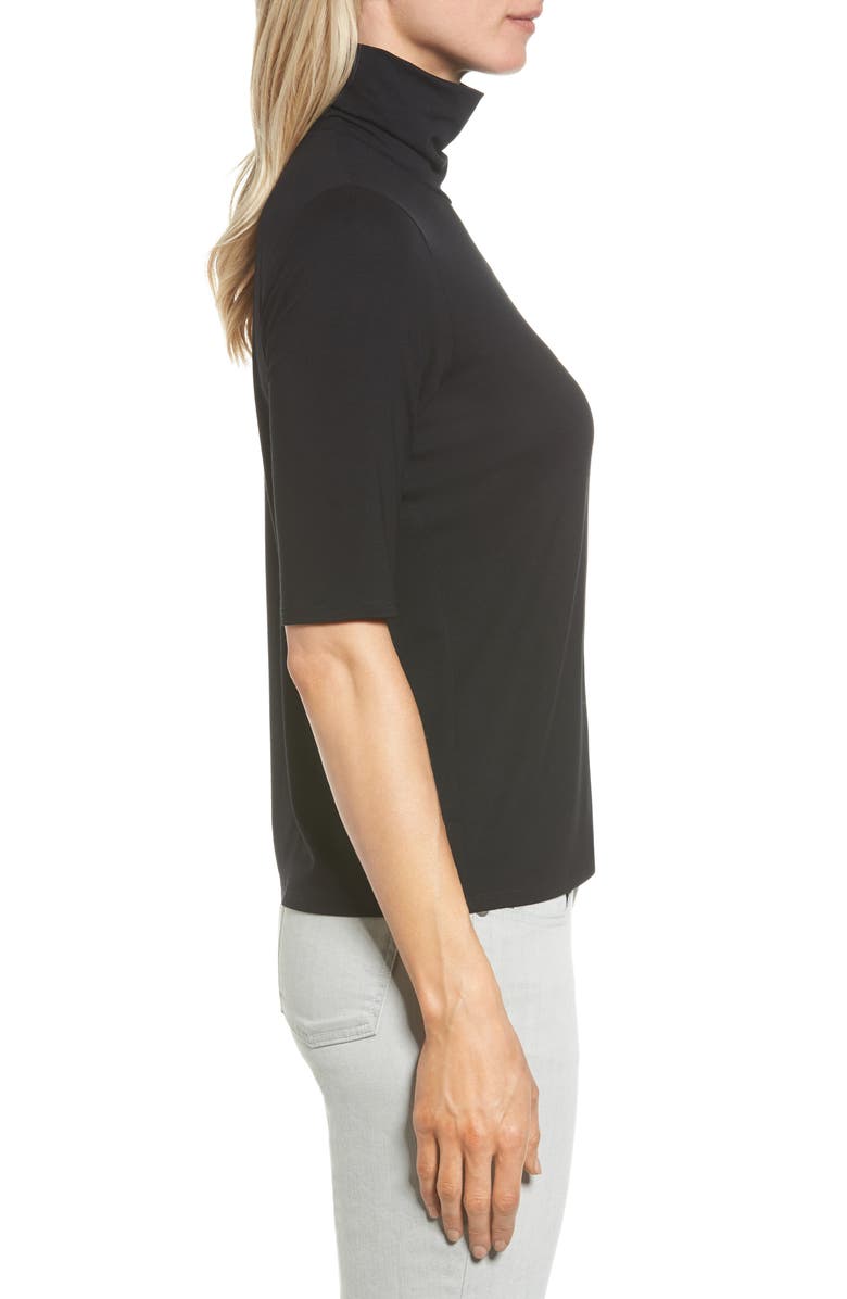 Eileen Fisher Scrunch Neck Jersey Top, Alternate, color, 