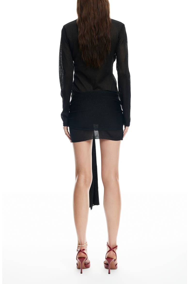Ford O-Ring Long Sleeve Mesh Minidress, Alternate, color, OBSIDIAN