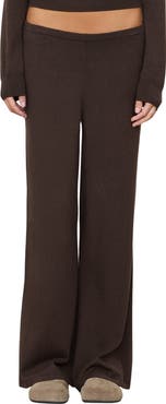 ETERNE Wide Leg Cotton and Cashmere Lounge Pants