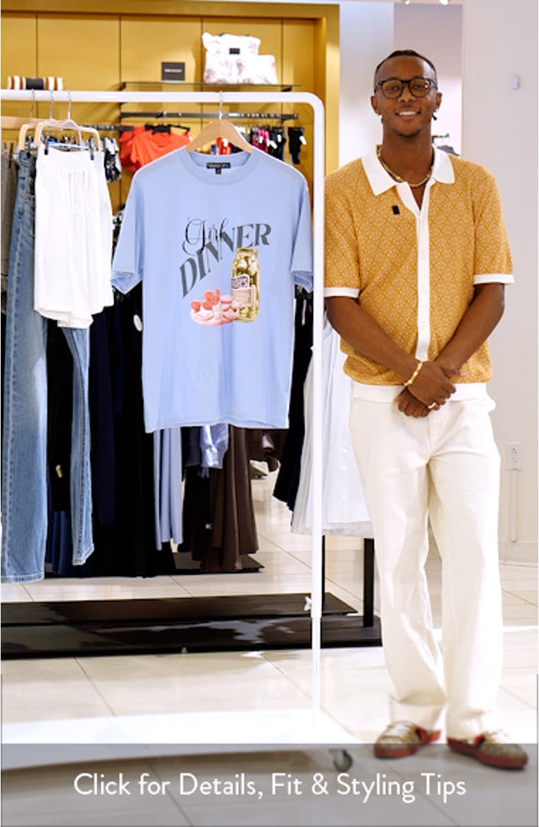 Girl Dinner Cotton Blend Graphic T-Shirt, sales video thumbnail