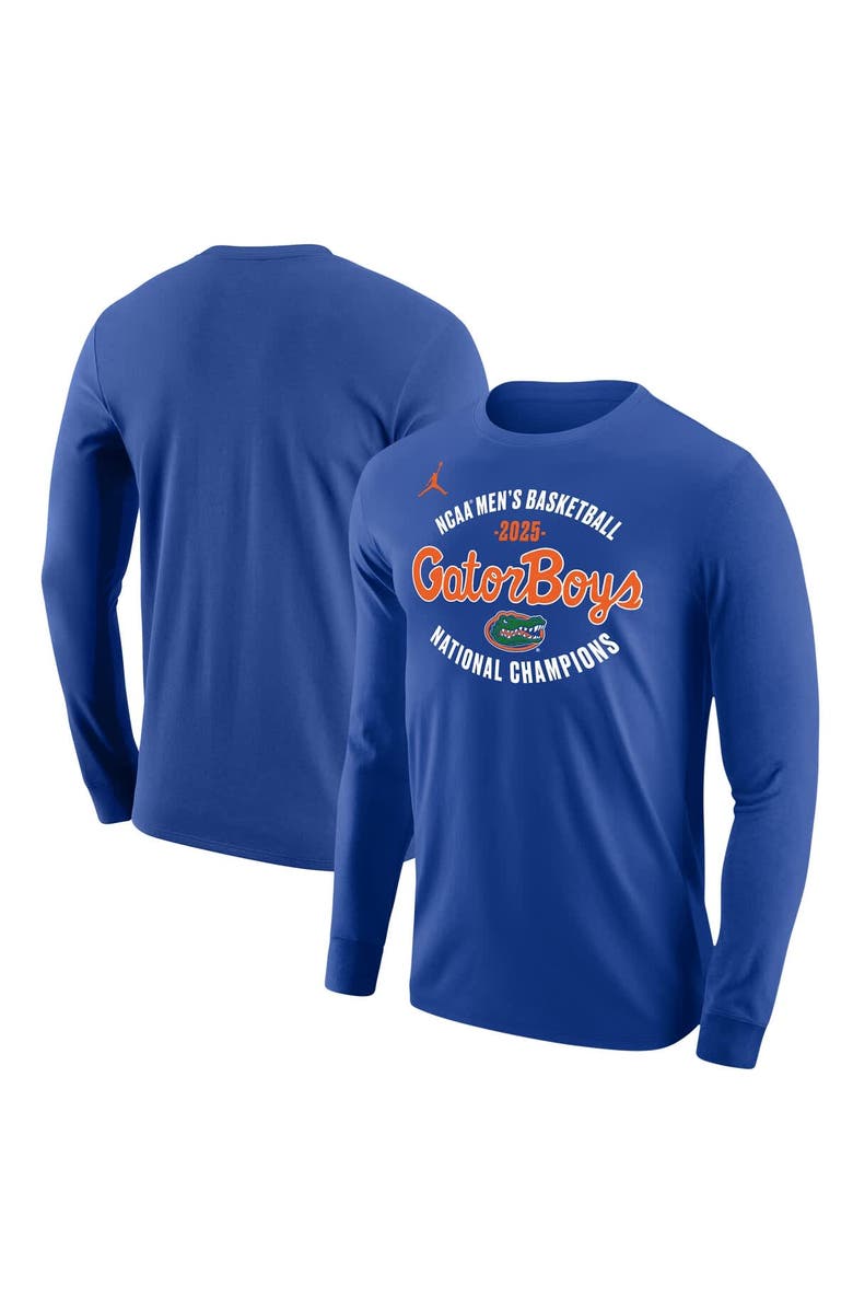 Jordan Brand Men's Jordan Brand Royal Florida Gators 2025 NCAA Men's Basketball National Champions GatorBoys Long Sleeve T-Shirt, Alternate, color,