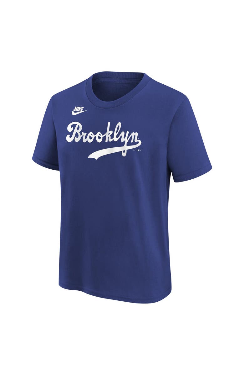 Nike Youth Nike Jackie Robinson Royal Brooklyn Dodgers Cooperstown Collection Name & Number T-Shirt, Alternate, color, 