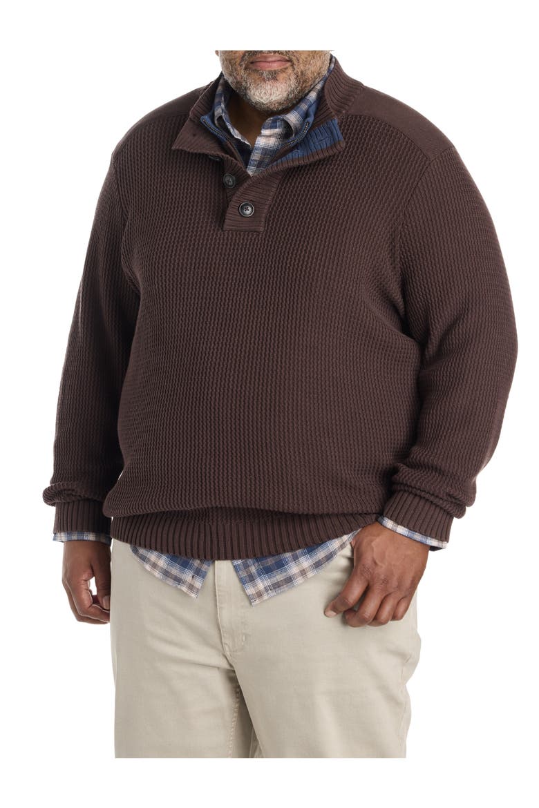 Big & Tall Murphy Textured Mockneck Sweater, Main, color, BROWN