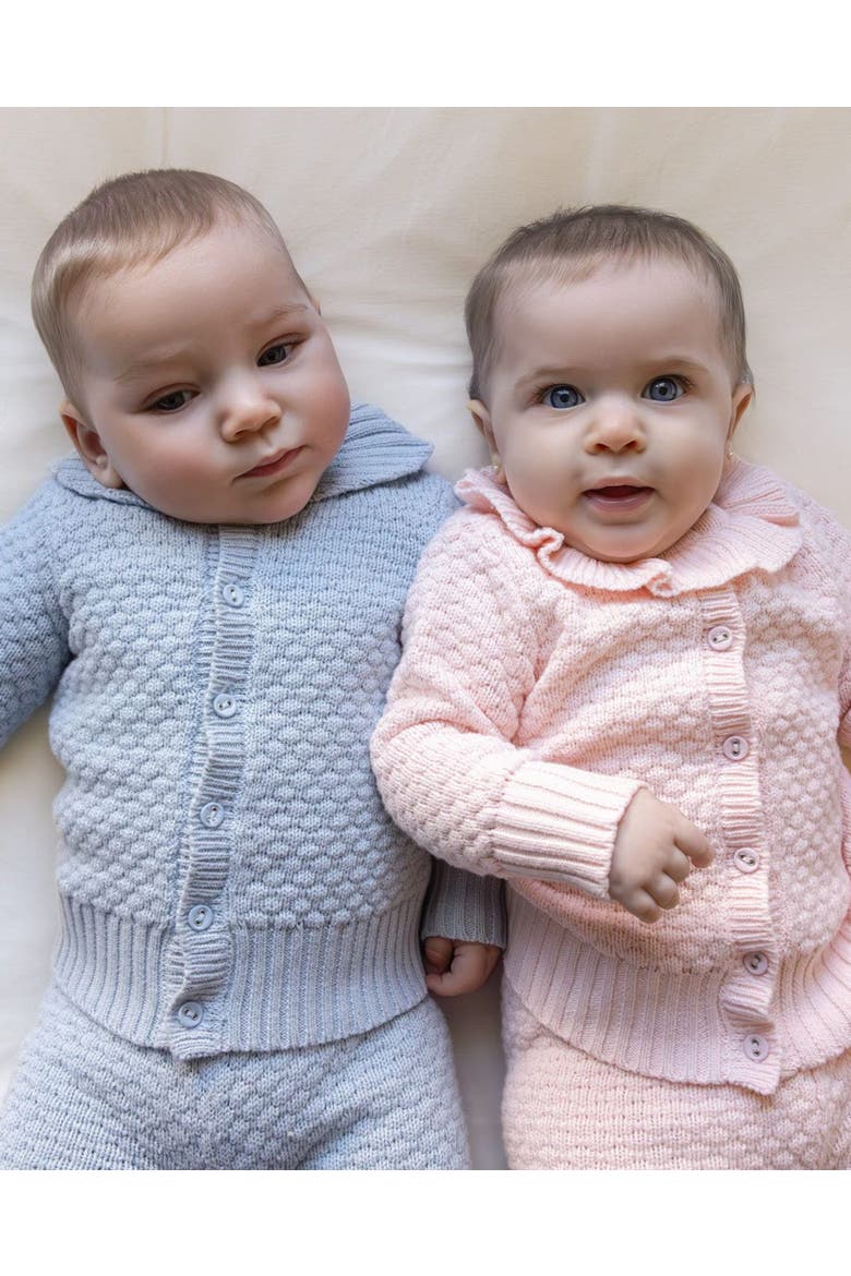 Kid's Cotton Knit Cardigan and Footed Pant, Alternate, color, Baby Pink
