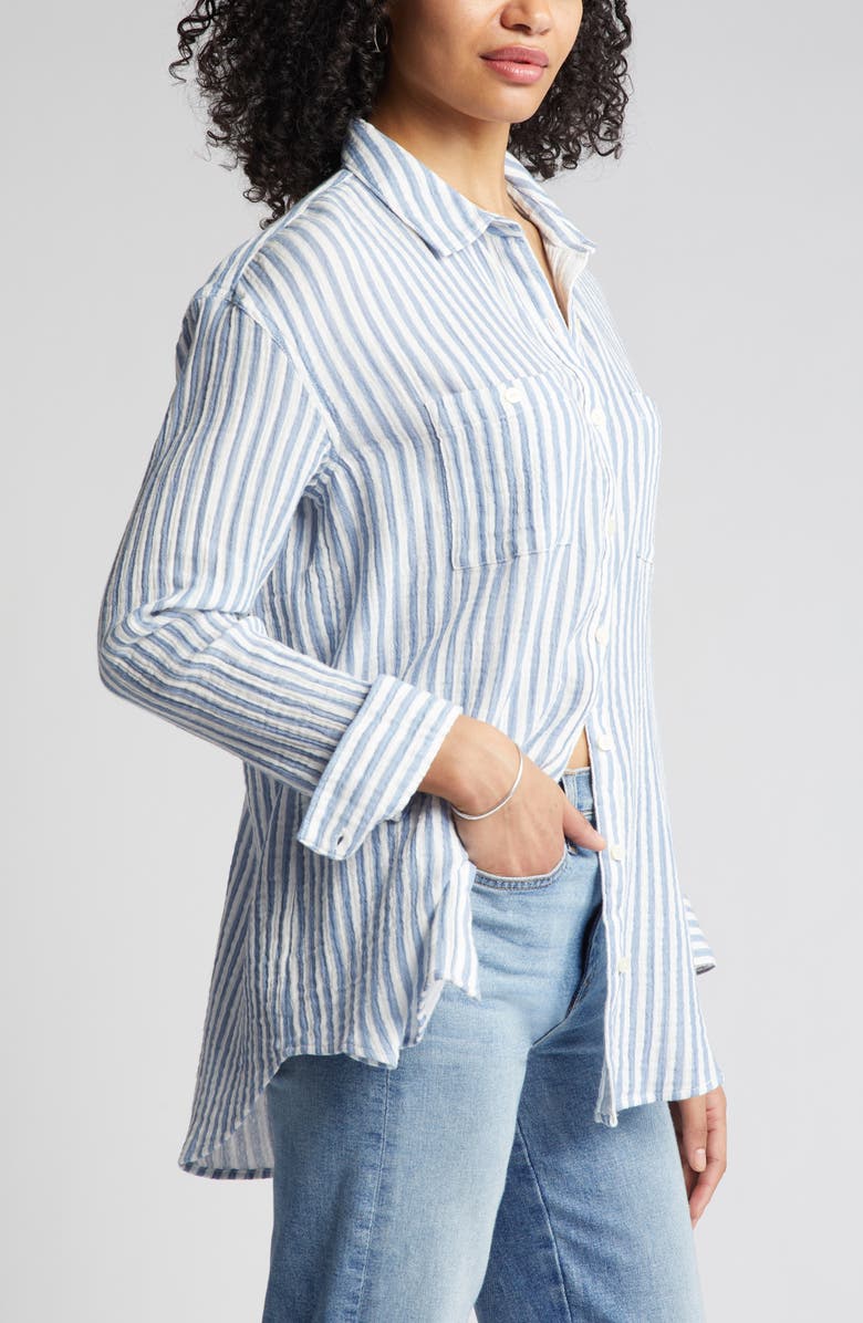 Caslon<sup>®</sup> Cotton Gauze Button-Up Shirt, Alternate, color, 
