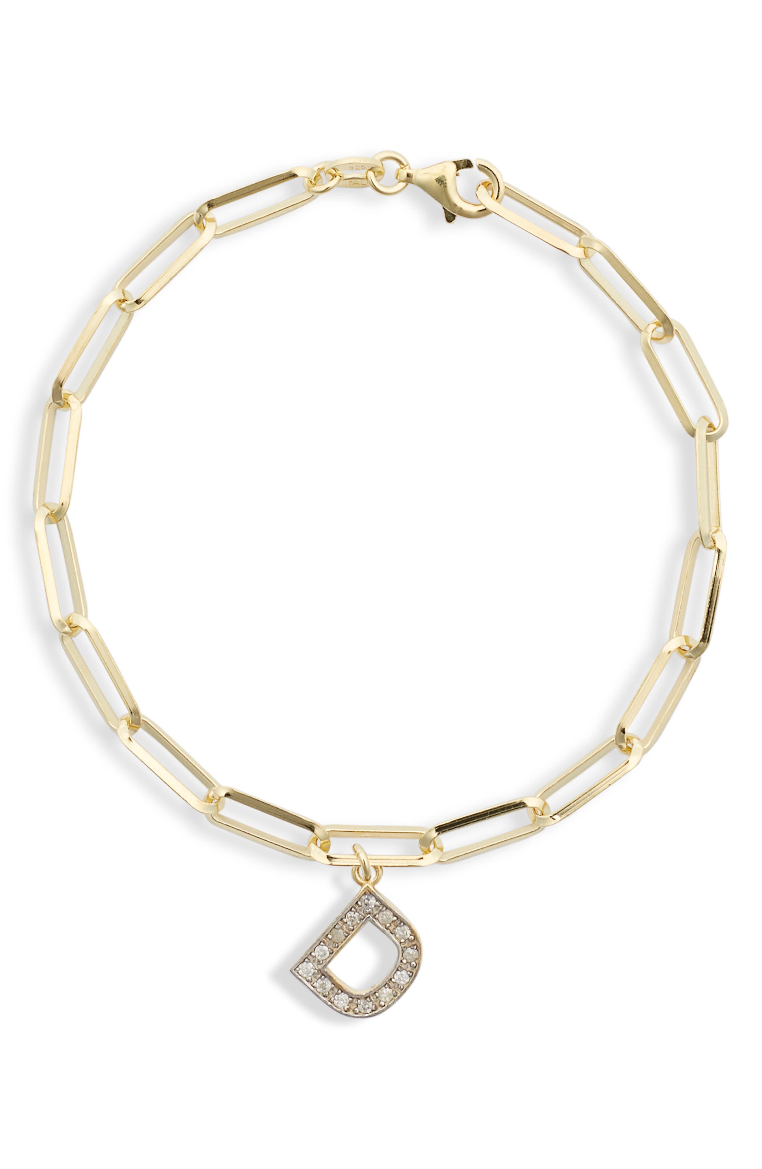 MESHMERISE Diamond Initial Charm Bracelet