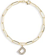 MESHMERISE Diamond Initial Charm Bracelet