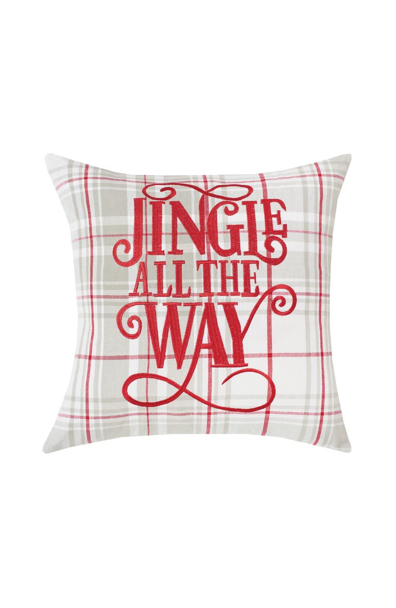 C&F Home Jingle All The Way Printed Christmas Throw Pillow, 18" x 18", Main, color, Red