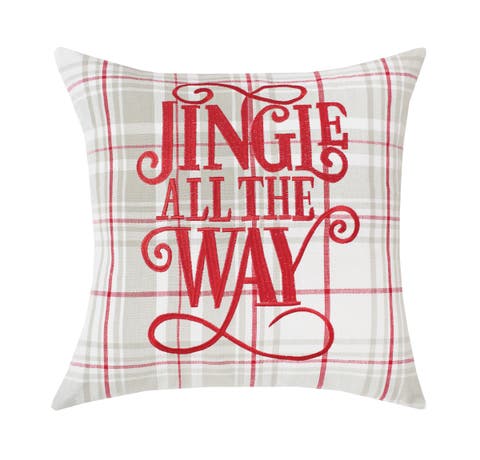 Jingle All The Way Printed Christmas Throw Pillow, 18" x 18"