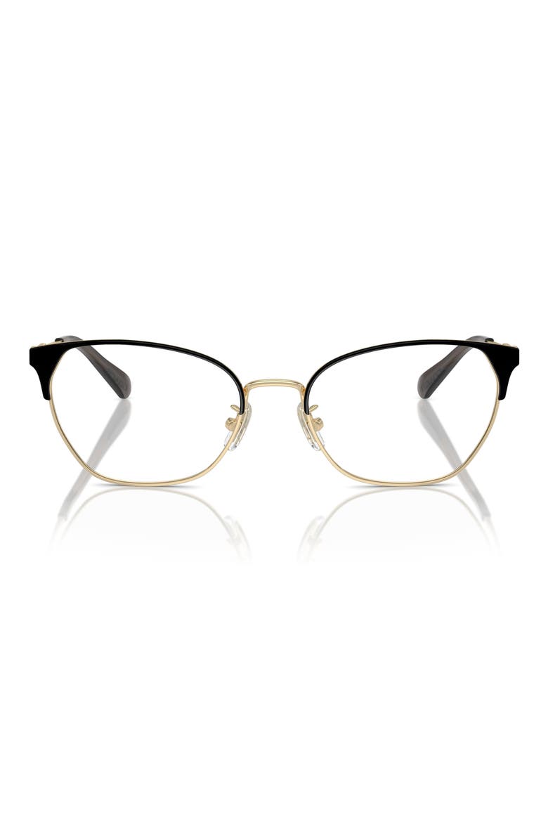 54mm Cat Eye Optical Glasses, Main, color, LIGHT GOLD / BLACK / DEMO LENS
