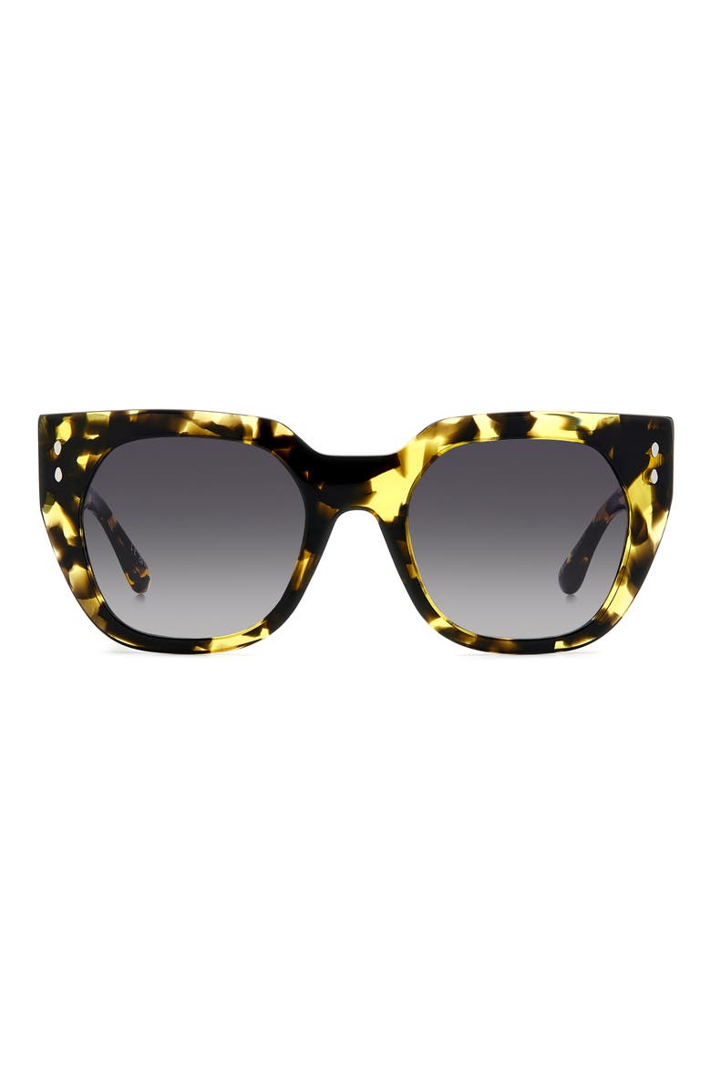53mm Square Sunglasses, Main, color, YELLOW HAVANA