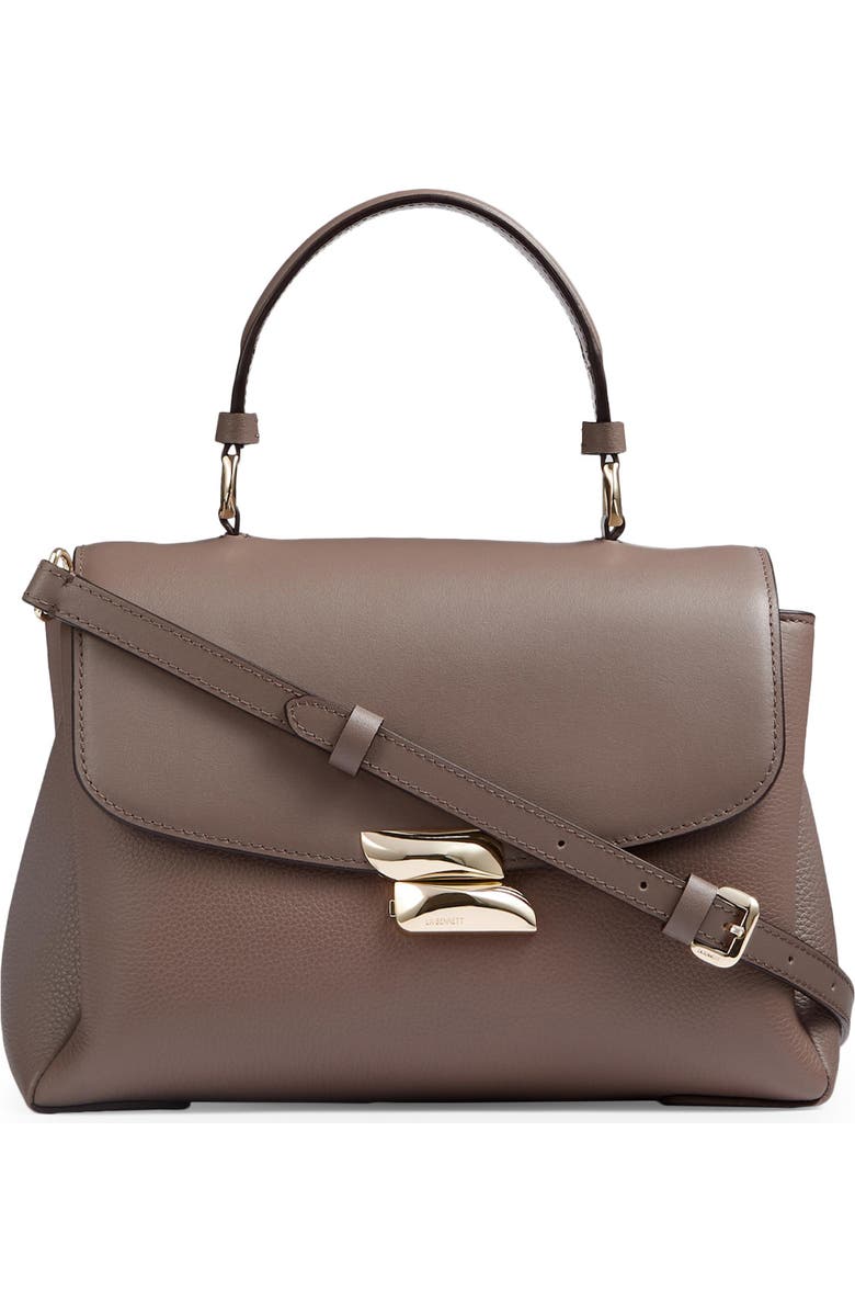 LK Bennett Darcie Leather Top Handle Bag, Main, color, Taupe