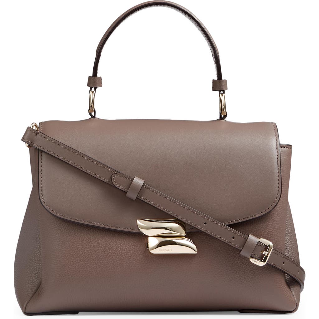 Lk Bennett Darcie Leather Top Handle Bag In Taupe