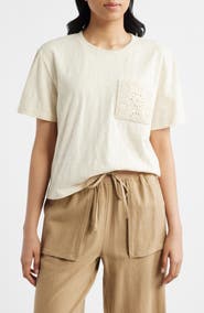 CITY BLUES Crochet Pocket T-Shirt