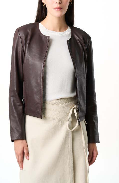 Rider leather jacket for women