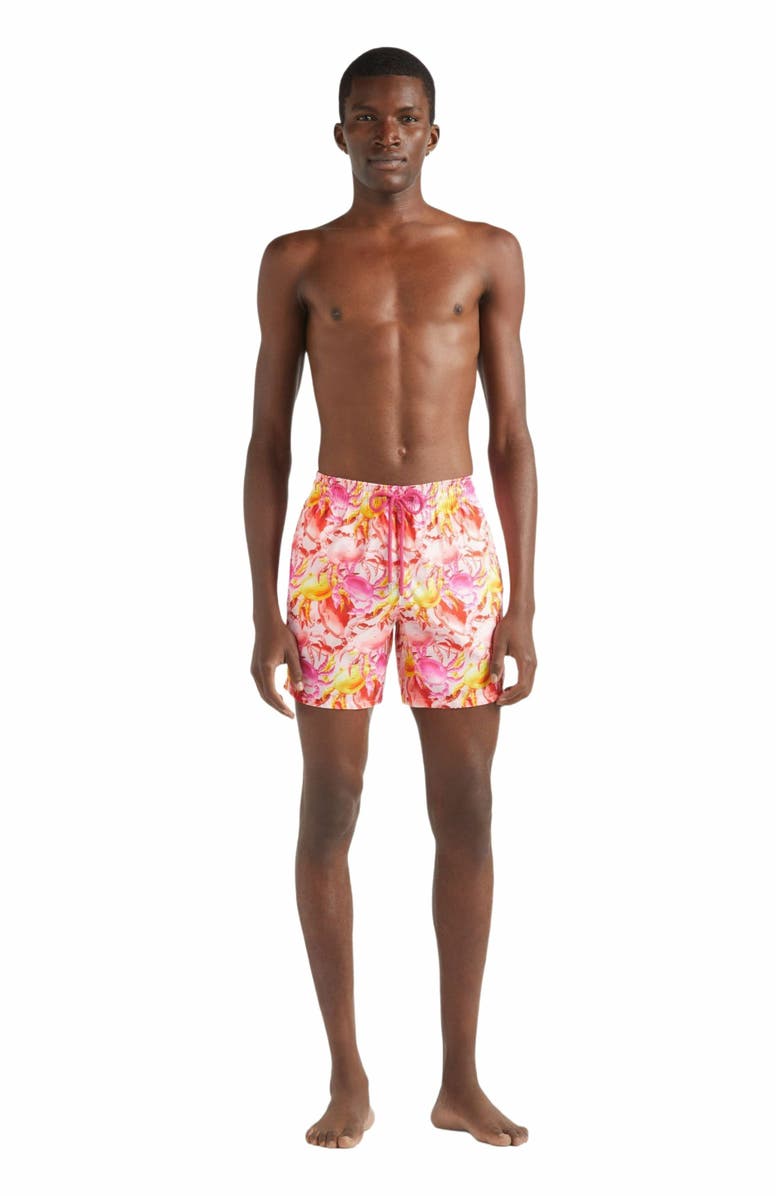 Vilebrequin Men's Crab Ballons Ultra-Light and Packable Swim Shorts, Main, color, Pivoine