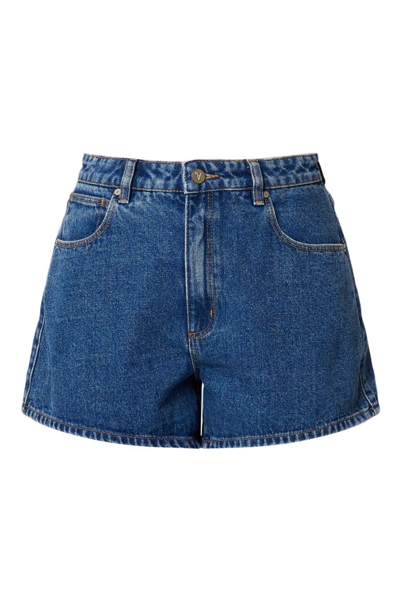 Venice Bella Denim Shorts, Alternate, color, MID BLUE