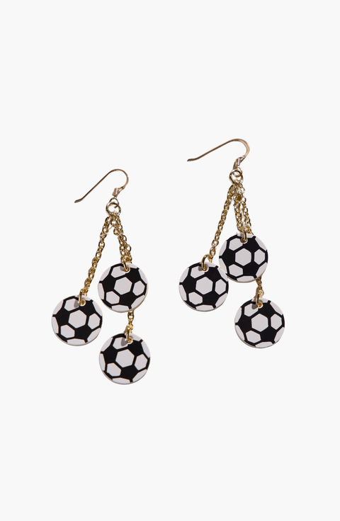 Striker Soccer Leather Earrings