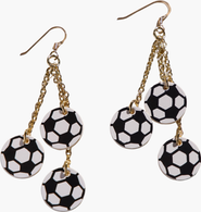 Nickel & Suede Striker Soccer Leather Earrings