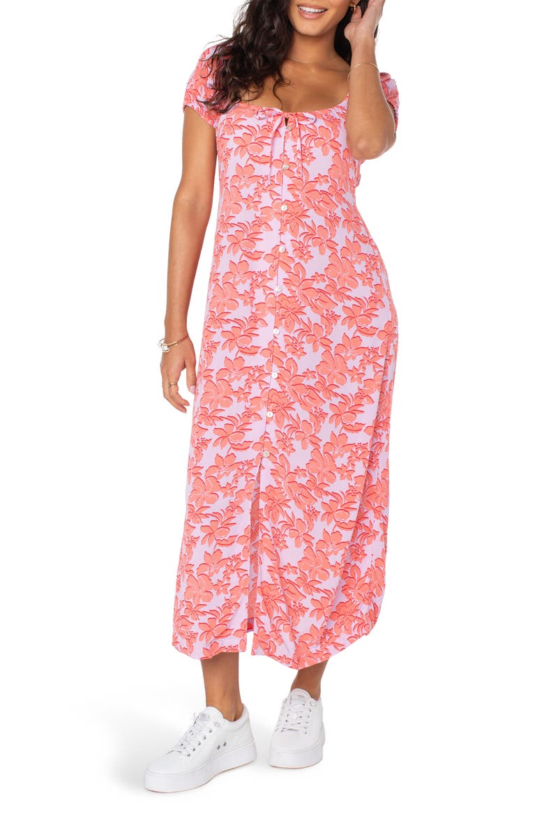 Shelley Coast Print Maxi Dress, Main, color, ORCHID BOUQUET SOLID