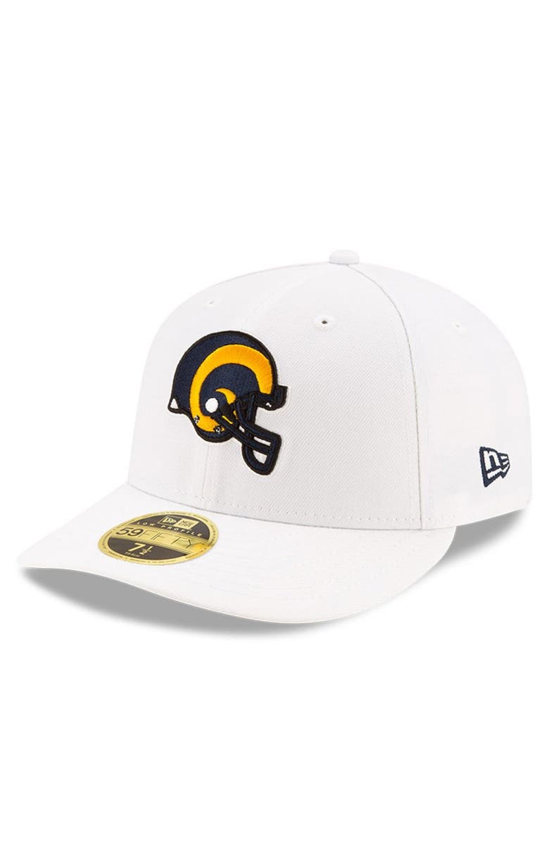New Era Men's New Era White Los Angeles Rams Omaha Low Profile 59FIFTY Fitted Hat, Main, color, White