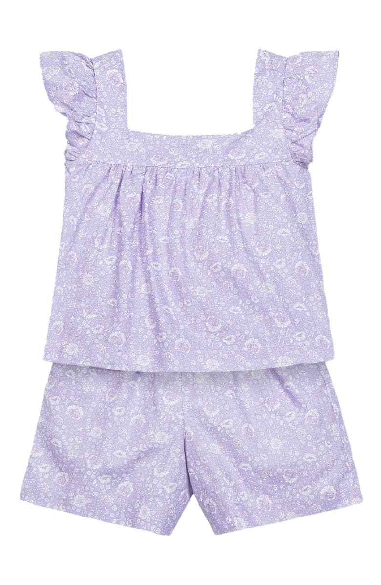 Hope & Henry Girls' Flutter Sleeve Faux Top Pull-On Linen Romper, Toddler, Alternate, color,