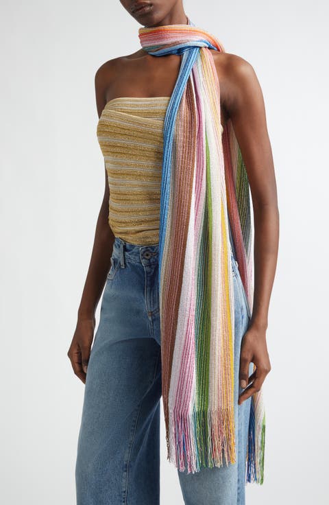 Stripe Fringe Scarf
