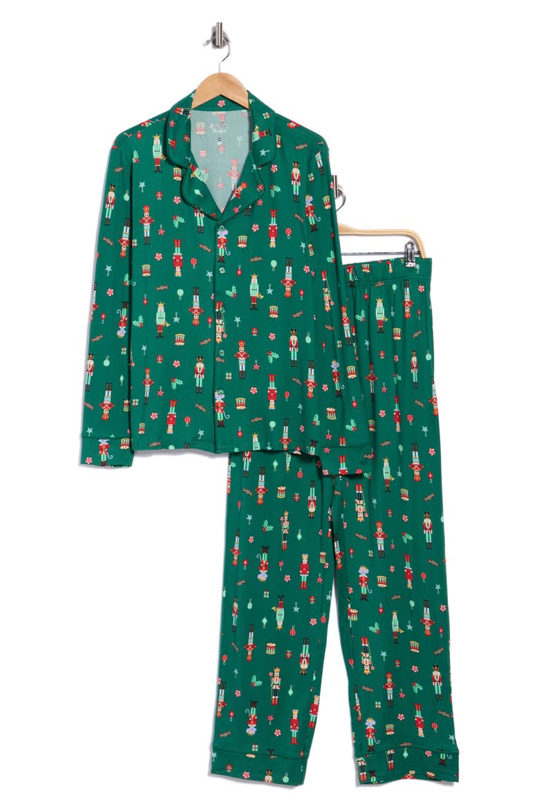 For Dad Gingerbread Two-Piece Pajamas, Main, color, GREEN DRUMMING NUTCRACKERS