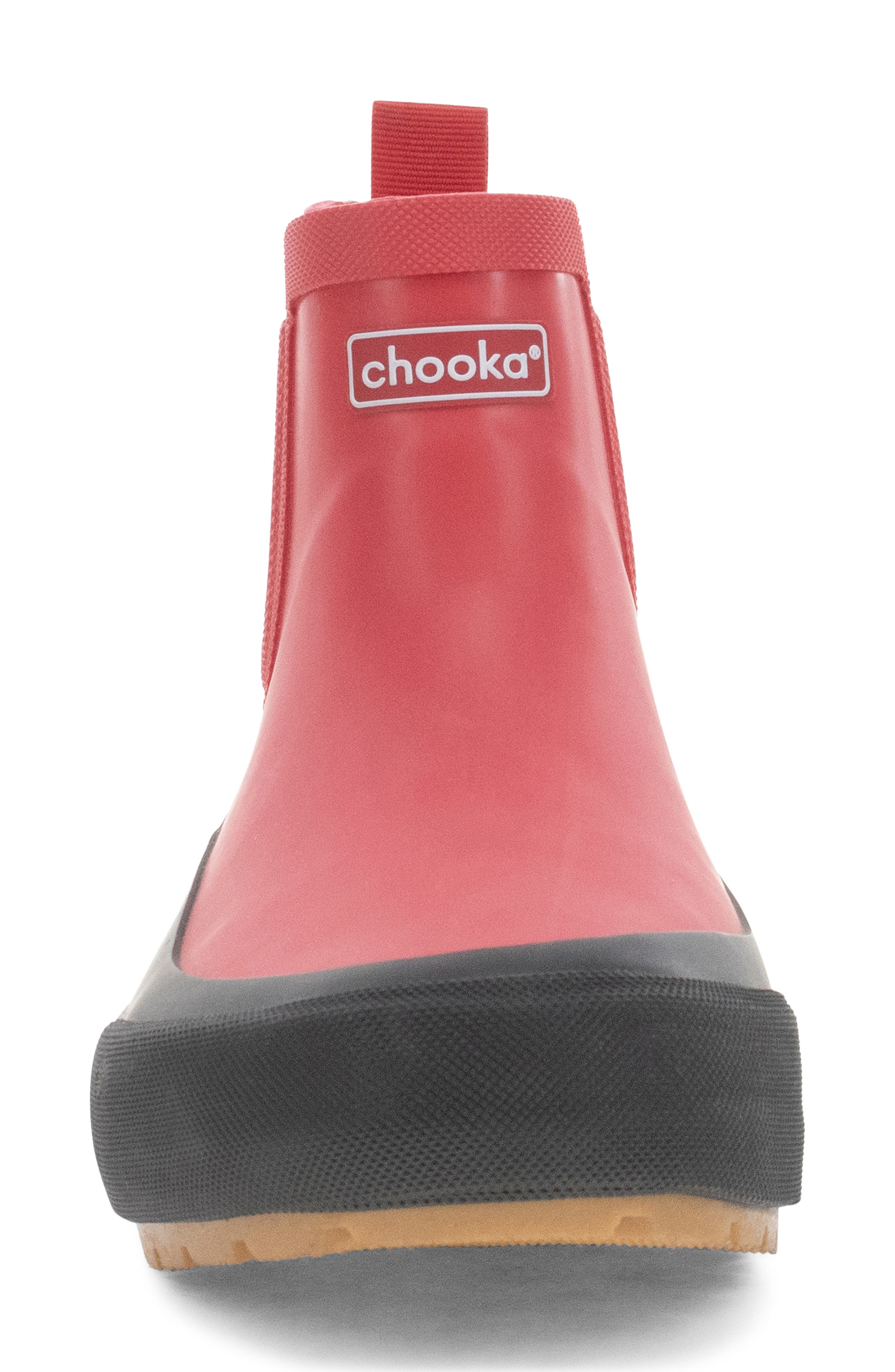 Marina Waterproof Rain Bootie, Alternate, color, RED