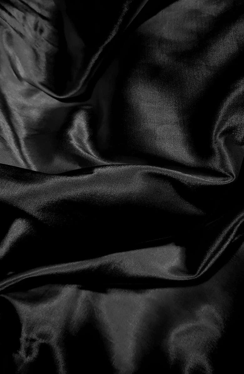 One Minute Saree<sup>®</sup> Reema Black Satin Comfort Stretch Deep U Adjustable Tie Back Saree Blouse, Alternate, color,