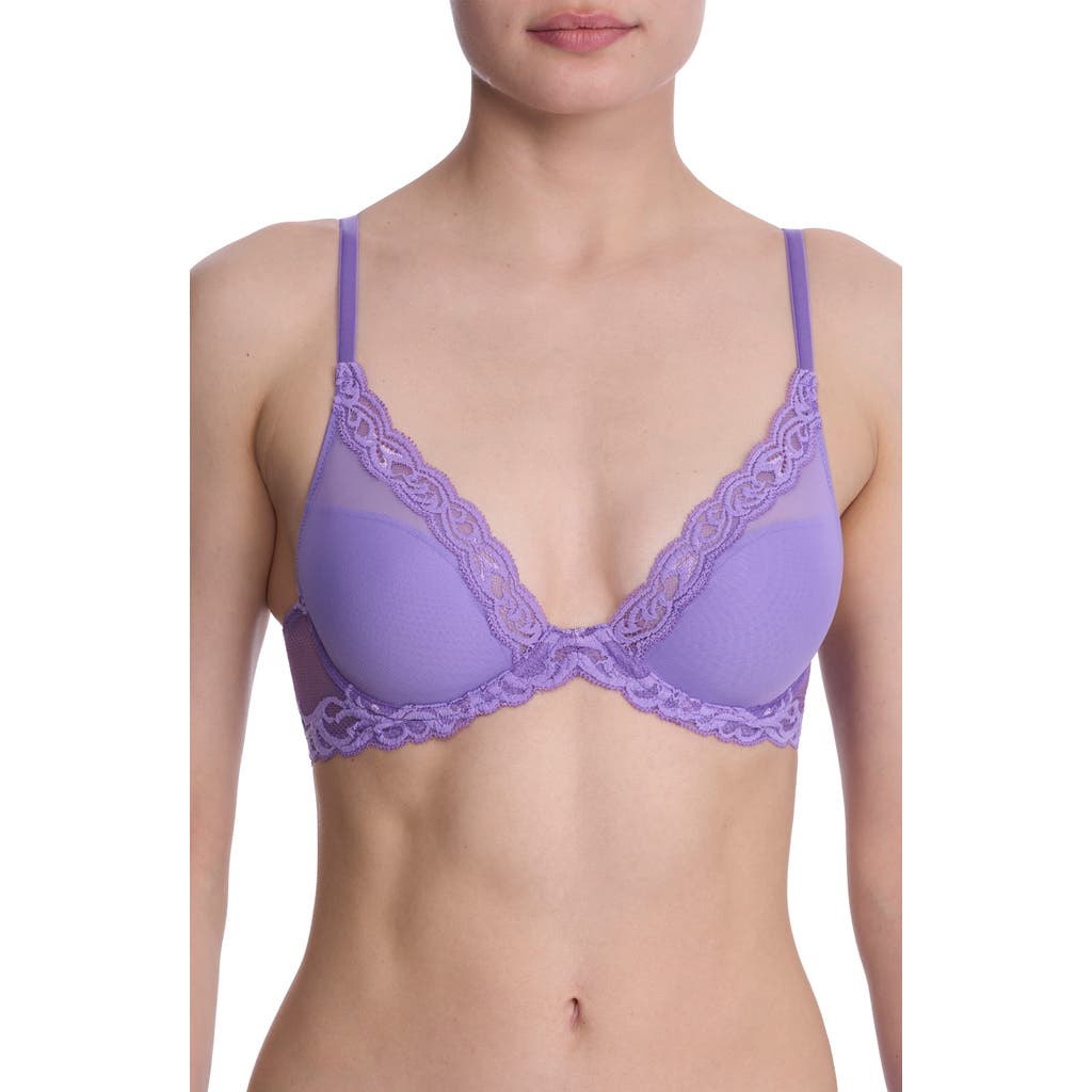 Natori Feathers Plunge T-shirt Basics Bra In Purple