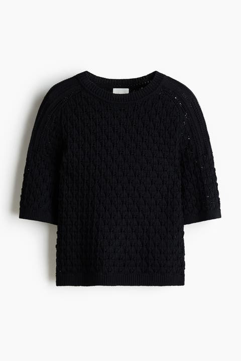 Pointelle-knit T-shirt