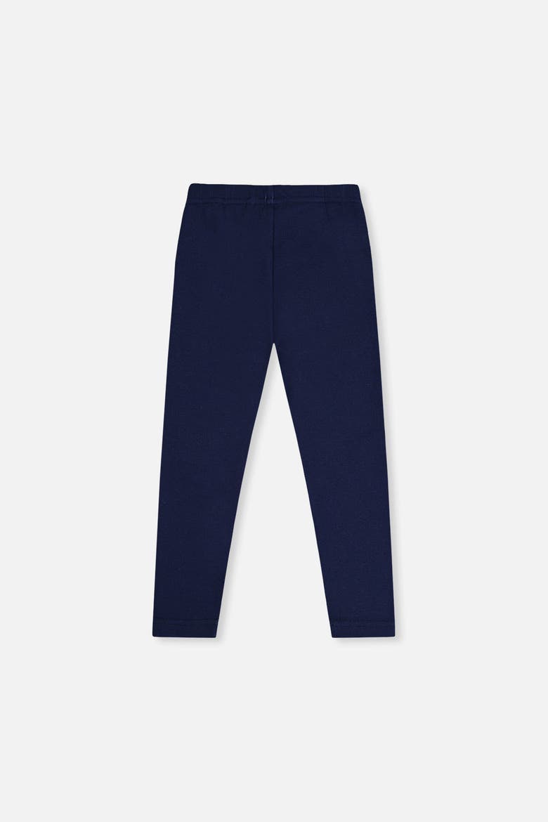 Brushed Jersey Heart Appliqué Elastic Waist Leggings, Alternate, color, Royal Blue and Pink