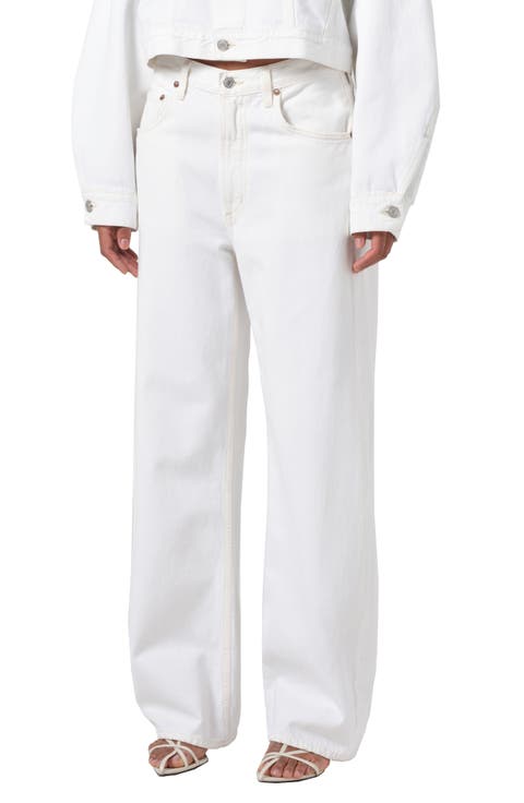 デニム・ジーパン AGOLDE Women Denim Pants A9039 1183ELMNT WHITE Agolde Jeans - White - Women | A90391183ELEMENT | thebs.com