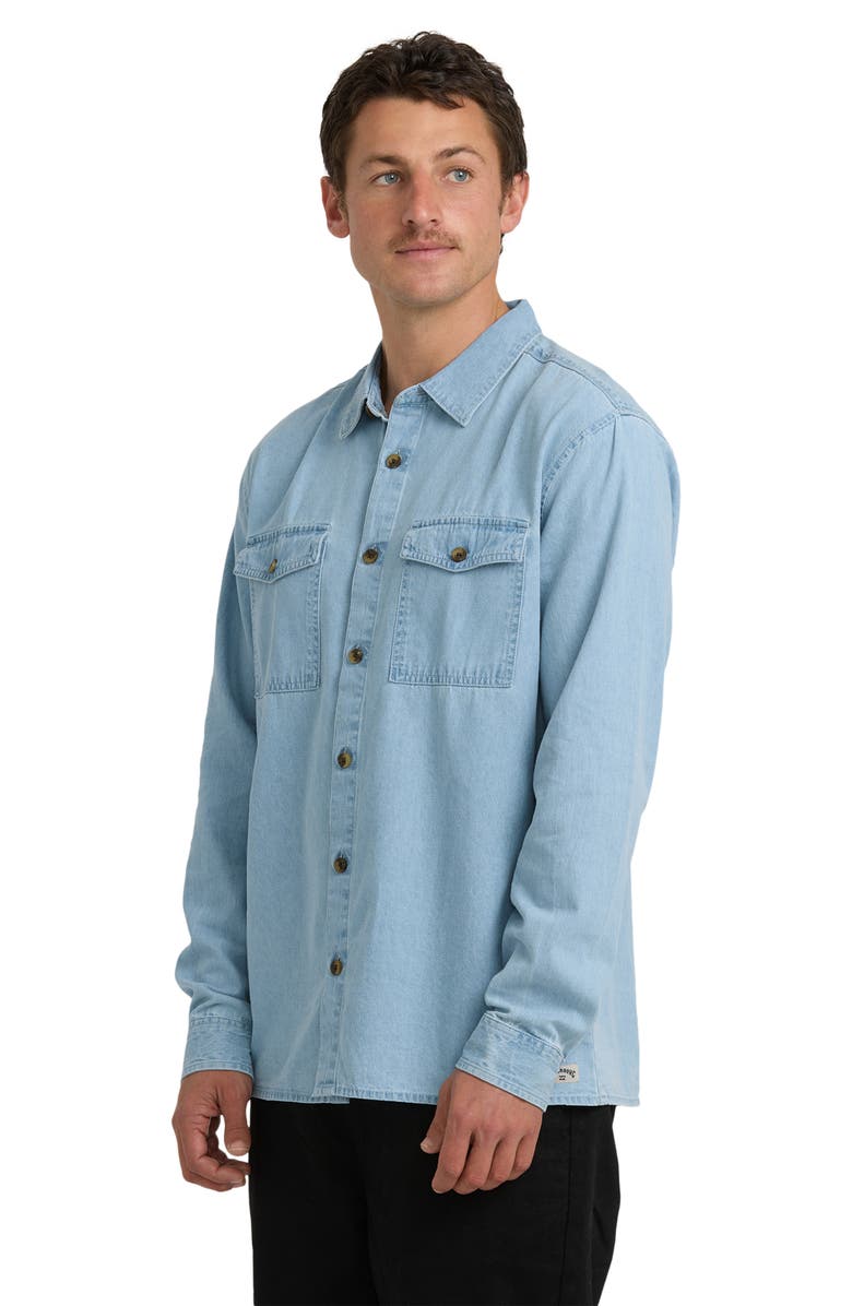 Billabong Bong Days Cotton Corduroy Button-Up Shirt, Alternate, color, Cool Blue
